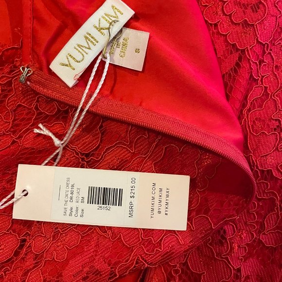 Yumi Kim | Red Lace, midi dress | Small - Picture 3 of 5